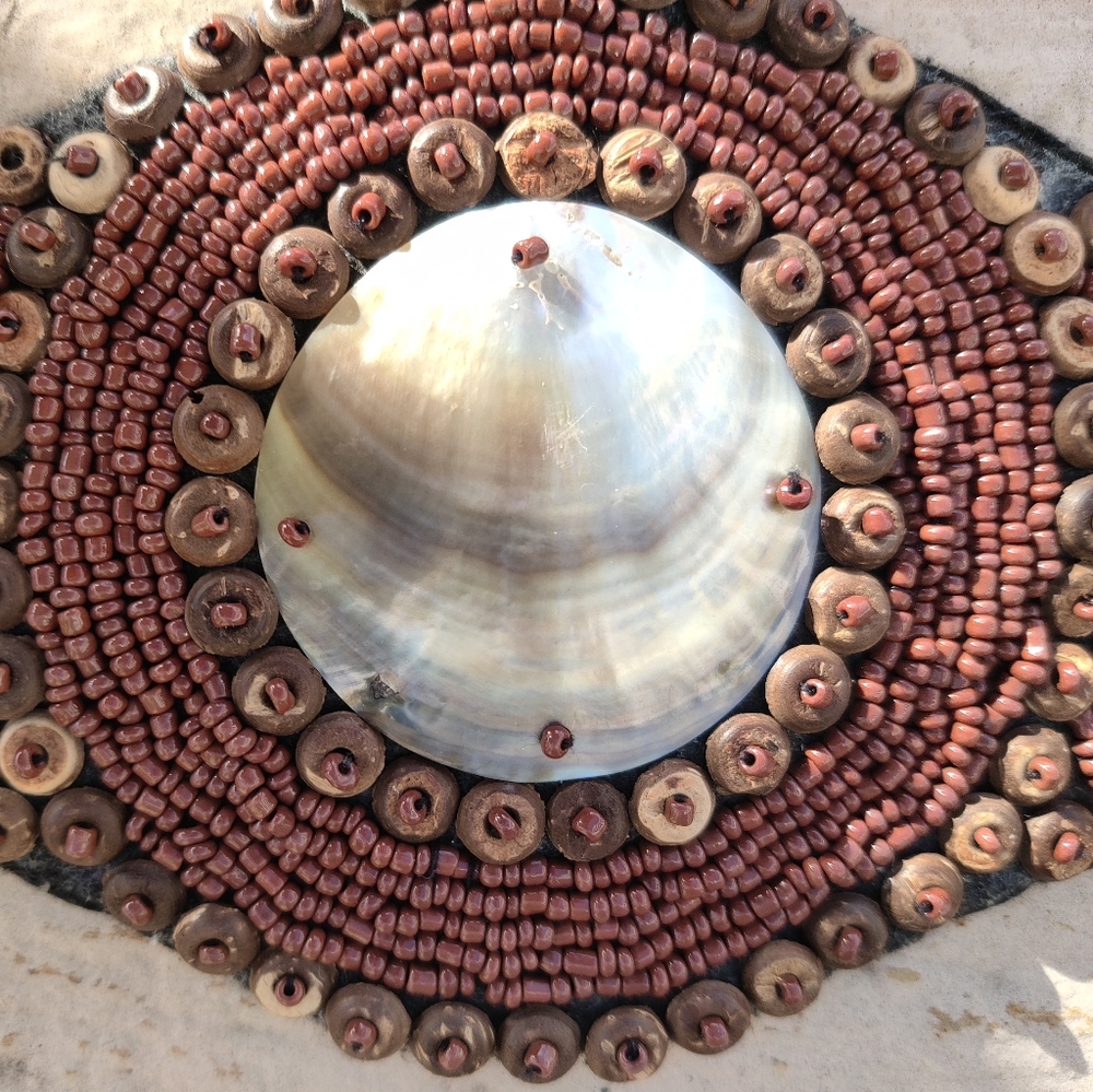 Vintage African Beaded Shell Belt M/L
